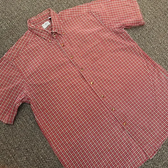 Vintage 90s LL Bean Plaid S/S Button Down Shirt Size XL Tall - Picture 2 of 4